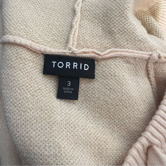 Torrid Jacquard Pull Over Hooded Plush Glitter Star Long Line Sweater Size 3X - Picture 8 of 8